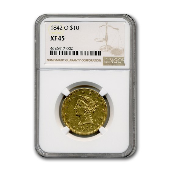 1842-O $10 Liberty Gold Eagle XF-45 NGC 1842-O $10 Liberty Gold Eagle XF-45 NGC