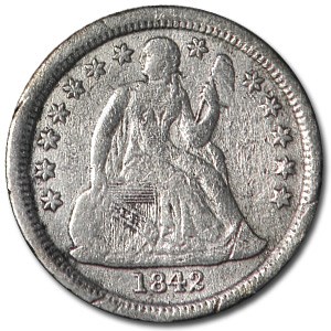 1842-O Liberty Seated Dime VF-30 Details (Cleaned) 1842-O Liberty Seated Dime VF-30 Details (Cleaned)