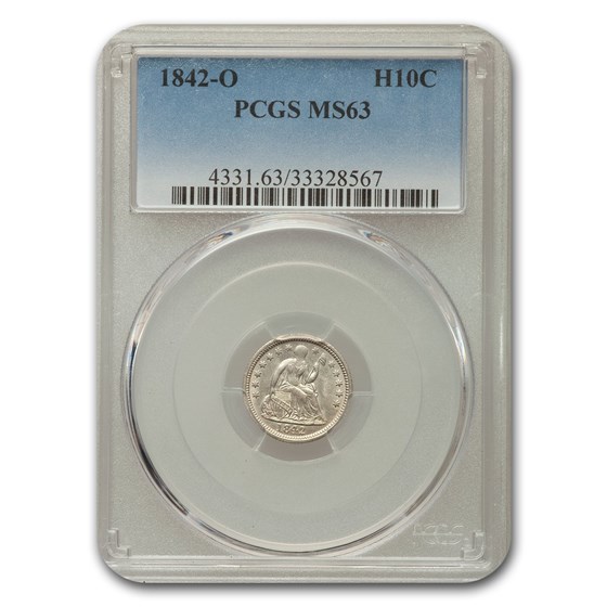 1842-O Liberty Seated Half Dime MS-63 PCGS 1842-O Liberty Seated Half Dime MS-63 PCGS