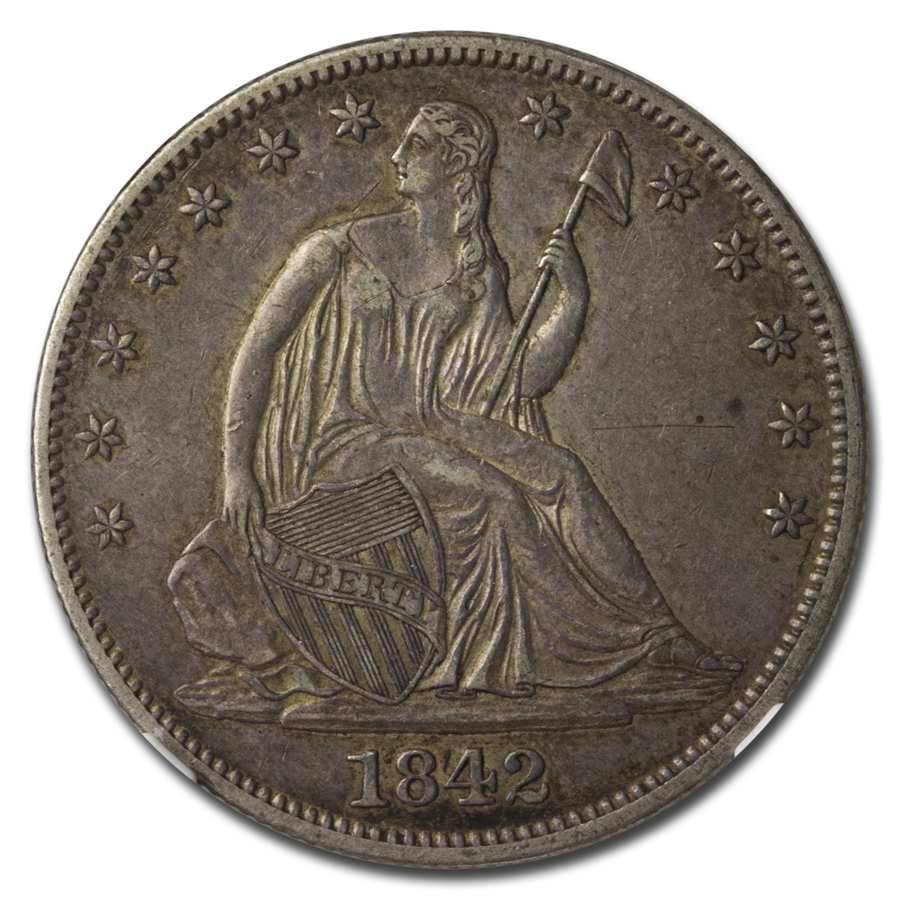 1842 O Seated Liberty Half Dollar Medium Date, Rev 1842 Value - APMEX