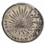 1842 Zs-OM Mexico Silver Real AU-55 PCGS