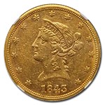 1843/1843 $10 Liberty Gold Eagle AU-55 NGC (VP-001)