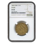 1843/1843 $10 Liberty Gold Eagle XF-40 NGC