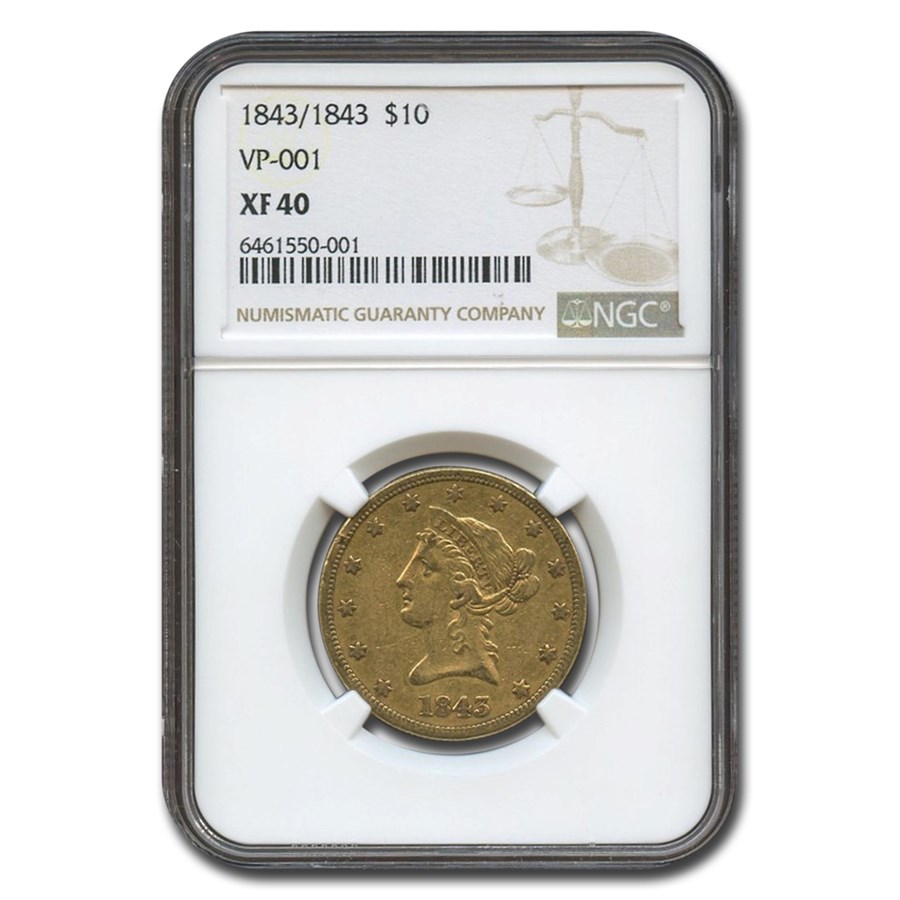 1843/1843 $10 Liberty Gold Eagle XF-40 NGC
