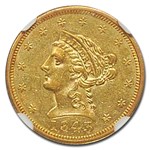 1843 $2.50 Liberty Gold Quarter Eagle AU-58 NGC