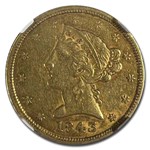1843 $5 Liberty Gold Half Eagle AU-53 NGC