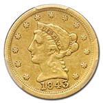 1843-C $2.50 Liberty Gold Quarter Eagle VF-25 PCGS (Large Date)