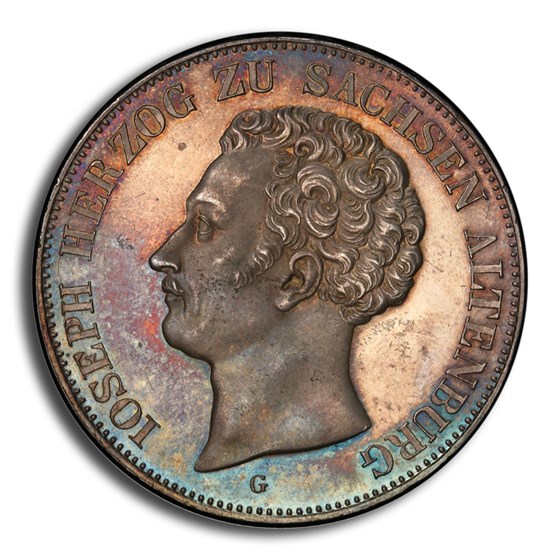 1843 German State Saxe-Altenburg Silver 2 Thaler MS-64 PCGS 1843 German State Saxe-Altenburg Silver 2 Thaler MS-64 PCGS