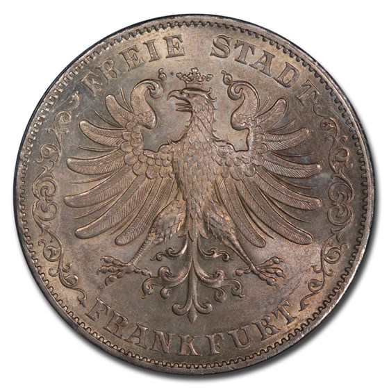 1843 German States Frankfurt am Main Silver 2 Thaler MS-64 PCGS 1843 German States Frankfurt am Main Silver 2 Thaler MS-64 PCGS