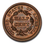 1843 Half Cent PR-65 PCGS (Restrike, Reverse of 1856, Brown)
