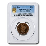 1843 Half Cent PR-65 PCGS (Restrike, Reverse of 1856, Brown)