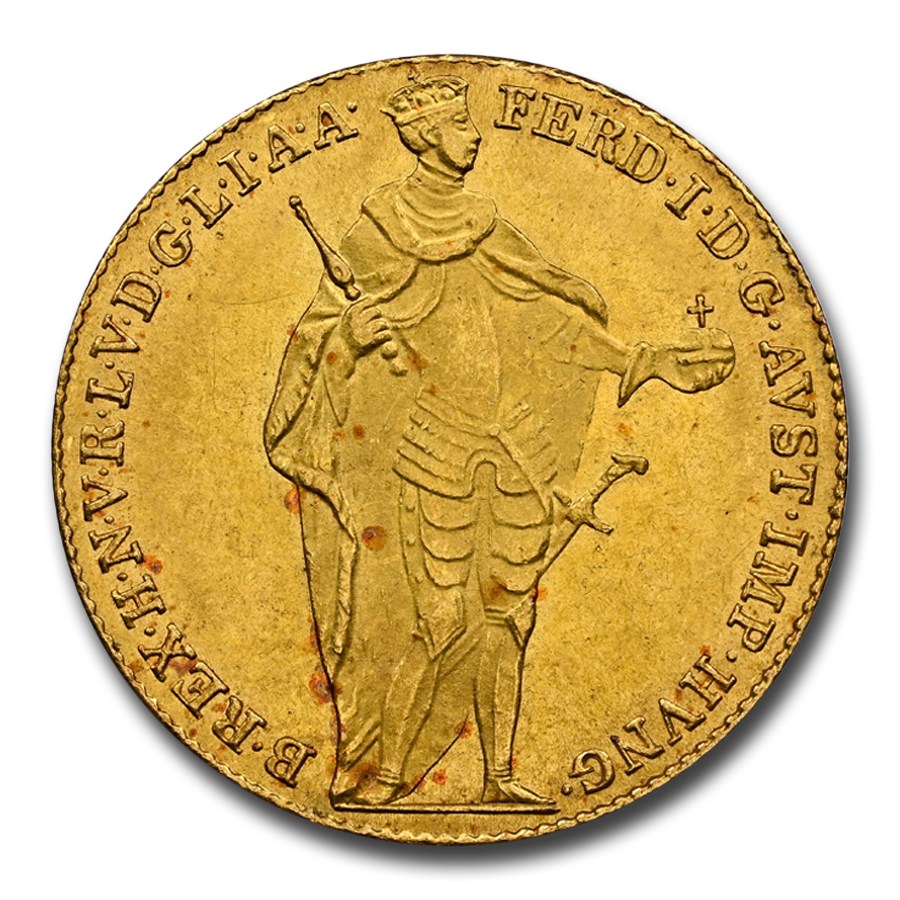 1843 Hungary Gold Ducat Ferdinand V MS-63 NGC