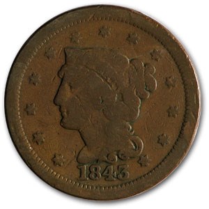 1843 Large Cent Mature Head, Lg Letters Good 1843 Large Cent Mature Head, Lg Letters Good