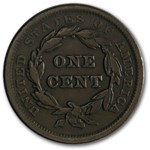 1843 Large Cent Petite Head, Sm Letters VF