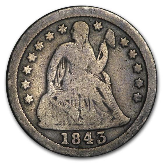 1843 Liberty Seated Dime Good
