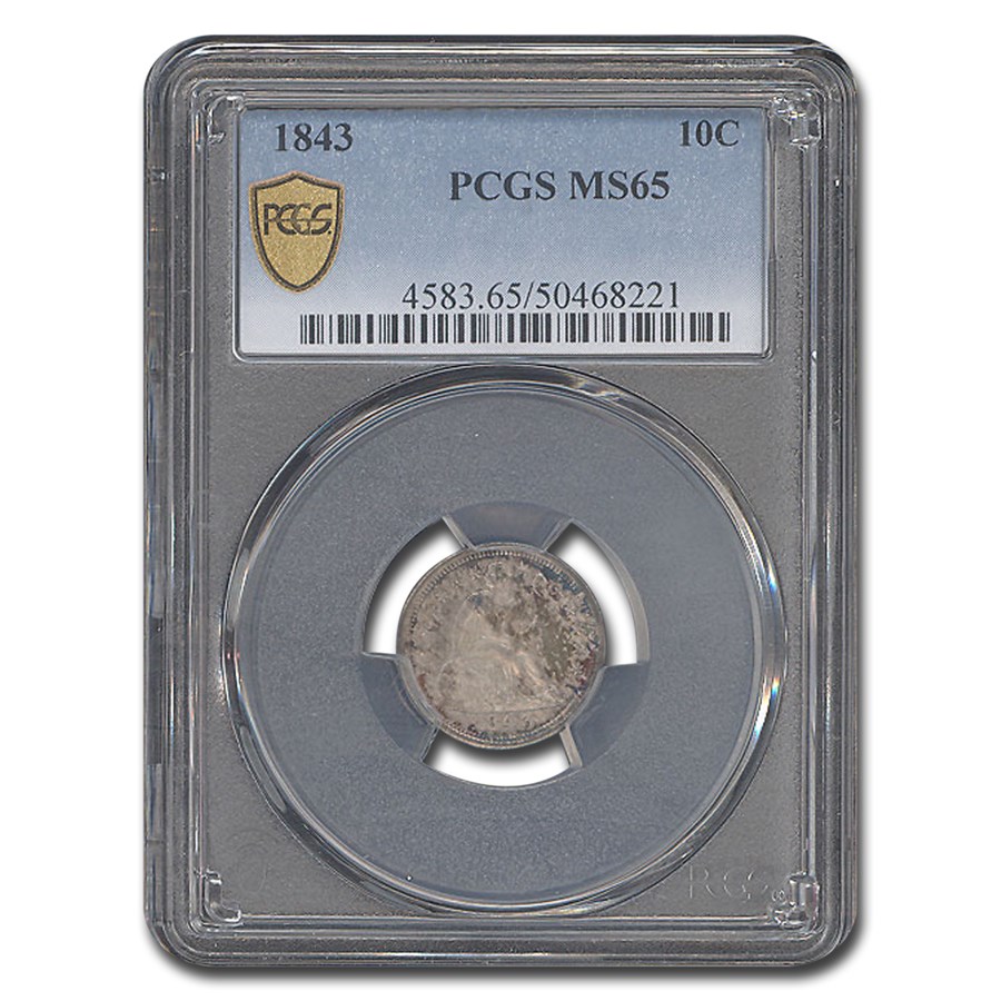 1843 Liberty Seated Dime MS-65 PCGS