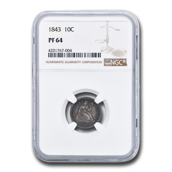 1843 Liberty Seated Dime PF-64 NGC 1843 Liberty Seated Dime PF-64 NGC