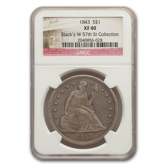 1843 Liberty Seated Dollar XF-40 NGC 1843 Liberty Seated Dollar XF-40 NGC