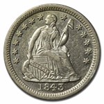 1843 Liberty Seated Half Dime AU