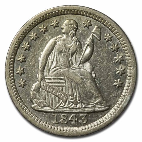 1843 Liberty Seated Half Dime AU 1843 Liberty Seated Half Dime AU