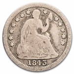 1843 Liberty Seated Half Dime VG