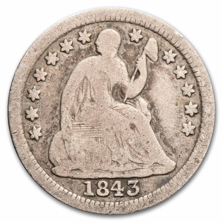 1843 Liberty Seated Half Dime VG