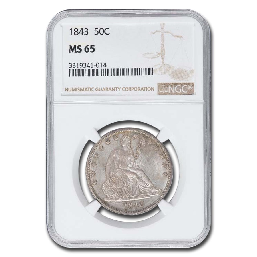 1843 Liberty Seated Half Dollar MS-65 NGC
