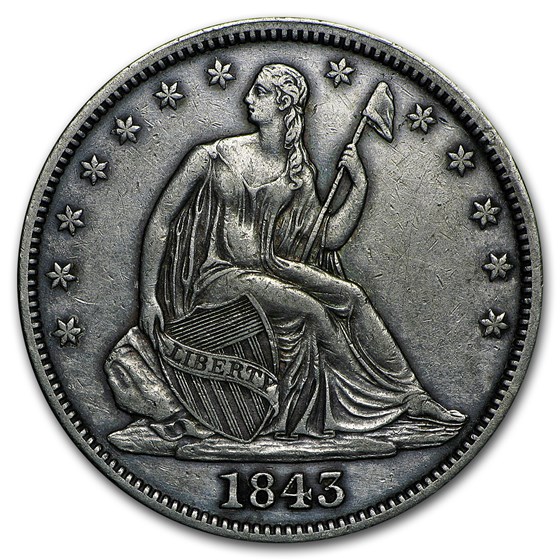 1843 Liberty Seated Half Dollar VF 1843 Liberty Seated Half Dollar VF