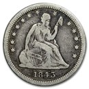 1843 Liberty Seated Quarter XF