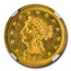 1843-O $2.50 Liberty Gold Quarter Eagle MS-61 NGC (Large Date)