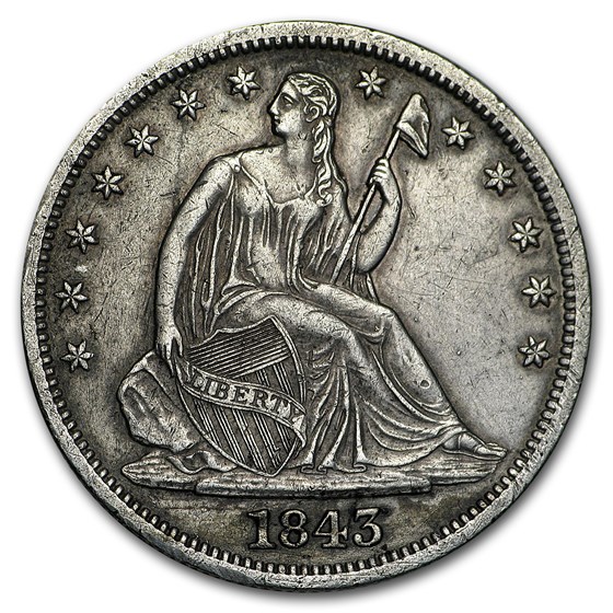 1843-O Liberty Seated Half Dollar XF