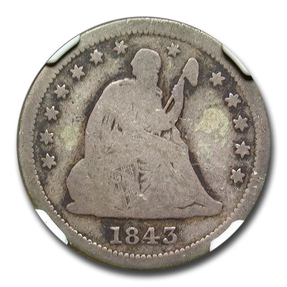 1843-O Liberty Seated Quarter Good-6 NGC 1843-O Liberty Seated Quarter Good-6 NGC