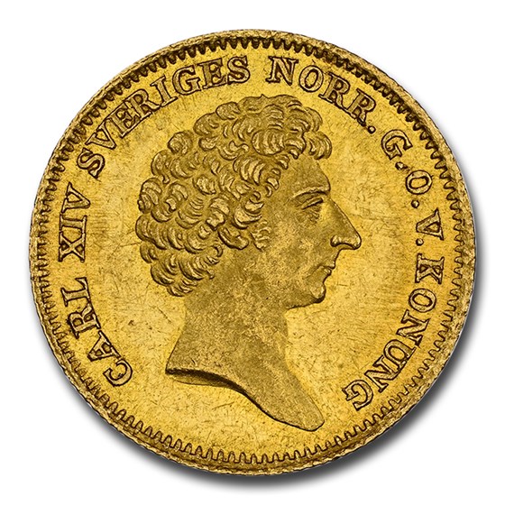 1843 Sweden Gold Ducat Carl XIV Johan MS-64 NGC 1843 Sweden Gold Ducat Carl XIV Johan MS-64 NGC