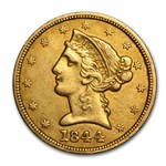 1844 $5 Liberty Gold Half Eagle XF