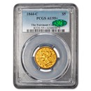 1844-C $5 Liberty Gold Half Eagle AU-55+ PCGS CAC