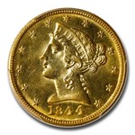 1844-C $5 Liberty Gold Half Eagle MS-62+ PCGS