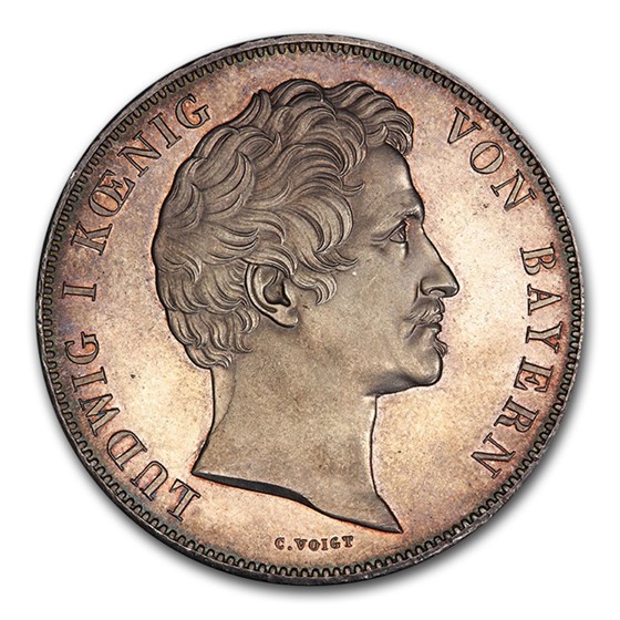 1844 German State Bavaria Silver 2 Thaler Ludwig I MS-63PL PCGS 1844 German State Bavaria Silver 2 Thaler Ludwig I MS-63PL PCGS