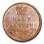 1844 Great Britain 1/2 Farthing Victoria MS-63 PCGS (Red/Brown)