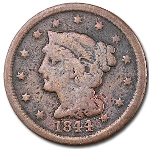 1844 Large Cent VG 1844 Large Cent VG
