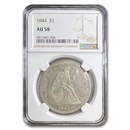 1844 Liberty Seated Dollar AU-58 NGC