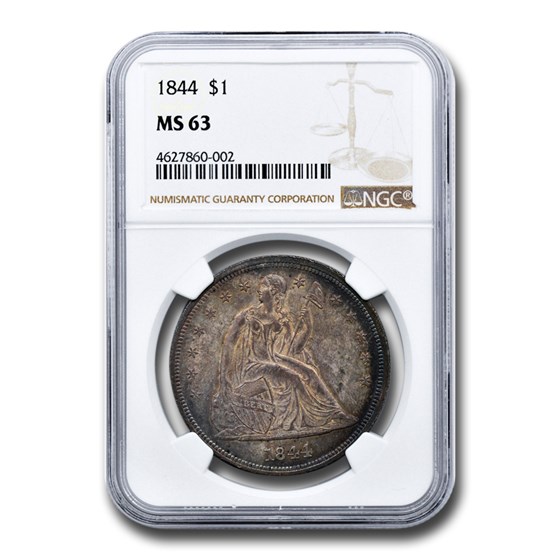 1844 Liberty Seated Dollar MS-63 NGC 1844 Liberty Seated Dollar MS-63 NGC