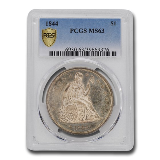 1844 Liberty Seated Dollar MS-63 PCGS 1844 Liberty Seated Dollar MS-63 PCGS