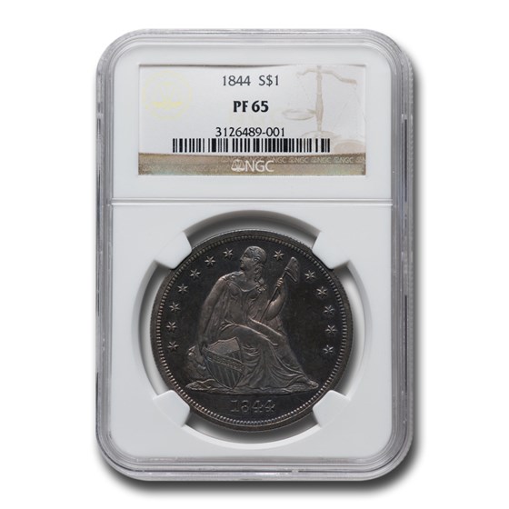 1844 Liberty Seated Dollar PF-65 NGC 1844 Liberty Seated Dollar PF-65 NGC