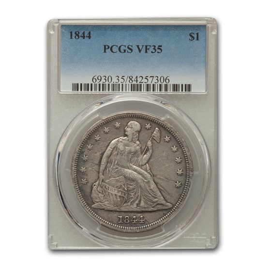 1844 Liberty Seated Dollar VF-35 PCGS 1844 Liberty Seated Dollar VF-35 PCGS
