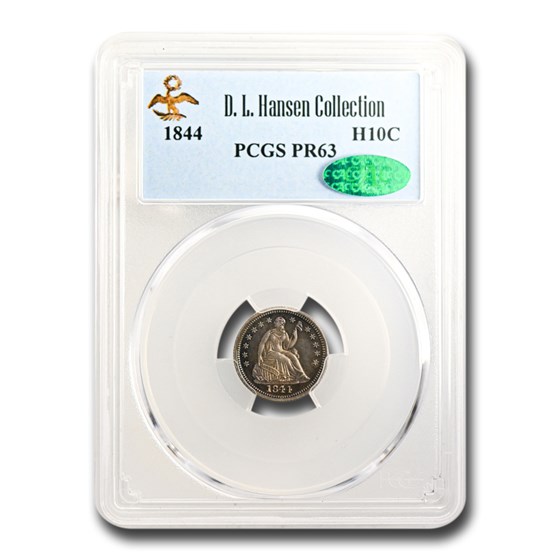 1844 Liberty Seated Half Dime PR-63 PCGS CAC 1844 Liberty Seated Half Dime PR-63 PCGS CAC