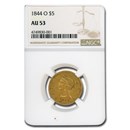 1844-O $5 Liberty Gold Half Eagle AU-53 NGC