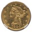 1844-O $5 Liberty Gold Half Eagle AU-55 NGC