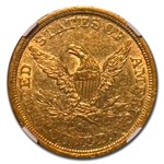 1844-O $5 Liberty Gold Half Eagle AU-58 NGC