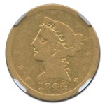 1844-O $5 Liberty Gold Half Eagle VG-10 NGC