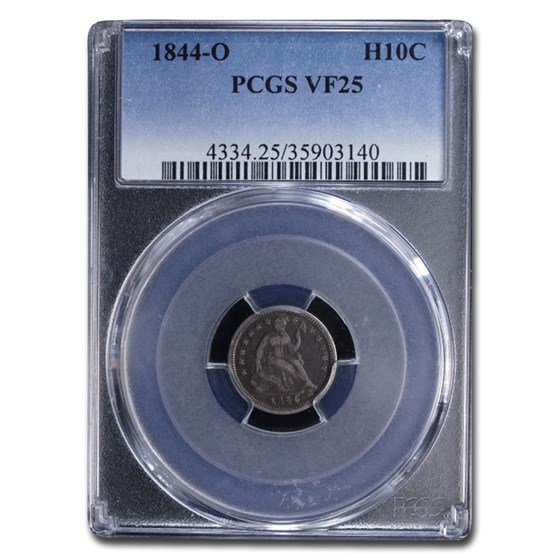 1844-O Liberty Seated Half Dime VF-25 PCGS 1844-O Liberty Seated Half Dime VF-25 PCGS